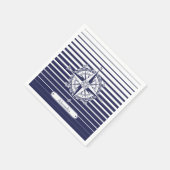 Serviette En Papier Bleu Rose de boussole (Coin)