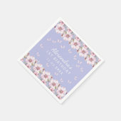 Serviette En Papier Bleu rose floral fille papillon 1er anniversaire (Coin)