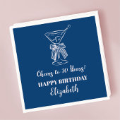 Serviette En Papier Bleu&rose moderneCheers à 30 ans Anniversaire Napk