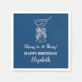 Serviette En Papier Bleu&rose moderneCheers à 30 ans Anniversaire Napk (Devant)