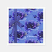 Serviette En Papier Bleu Rose motifs floraux serviettes (Devant)