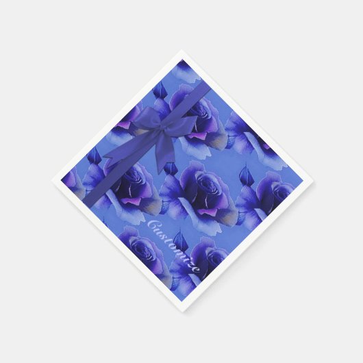 Serviette En Papier Bleu Rose motifs floraux serviettes (Coin)