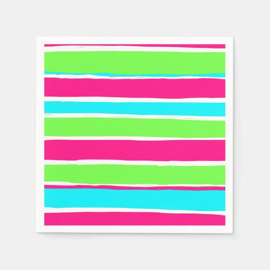 Serviette En Papier Bleu rose vert (Devant)