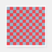 Serviette En Papier Bleu rouge À damiers En vichy Motif (Devant)
