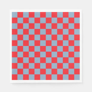 Serviette En Papier Bleu rouge À damiers En vichy Motif