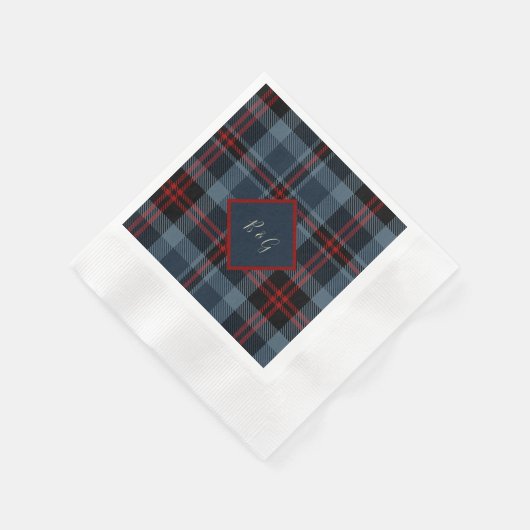 Serviette En Papier bleu rouge noir écossais celtique tartan motif (Coin)