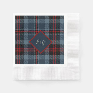 Serviette En Papier bleu rouge noir écossais celtique tartan motif