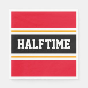 Serviette En Papier Bleu rouge vif Jaune Noir HALFTIME rayures