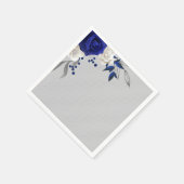 Serviette En Papier bleu royal rose blanc fleurs gris mariage (Coin)