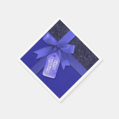 Serviette En Papier Bleu Ruban Joyeux cadeau de Noël serviettes (Coin)