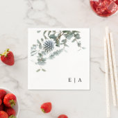 Serviette En Papier Bleu Rustique Botanique Floral Eucalyptus (En situation)