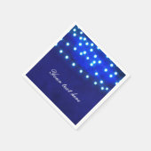 Serviette En Papier Bleu Rustique Night String Lumières Mariage servie (Coin)