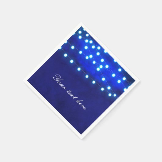 Serviette En Papier Bleu Rustique Night String Lumières Mariage servie (Coin)