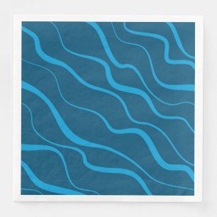 Serviette En Papier Bleu, simple, moderne, cool vague abstraction