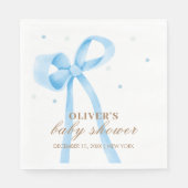 Serviette En Papier Bleu simple Polka Baby shower de point (Devant)