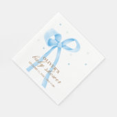 Serviette En Papier Bleu simple Polka Baby shower de point (Coin)