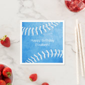 Serviette En Papier Bleu softball fête d'anniversaire personnalisée (En situation)
