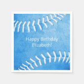 Serviette En Papier Bleu softball fête d'anniversaire personnalisée (Devant)