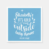Serviette En Papier Bleu Son Baby shower Extérieur Froid / Saupoudrer (Devant)
