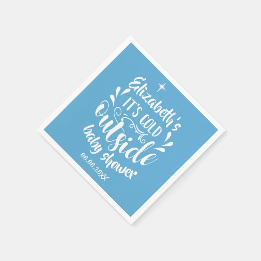 Serviette En Papier Bleu Son Baby shower Extérieur Froid / Saupoudrer (Coin)