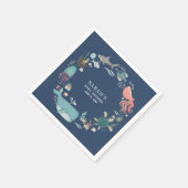 Serviette En Papier Bleu sous le Baby shower de mer serviettes (Coin)