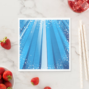 Serviette En Papier Bleu Starburst Étincelle avec rayons lumineux