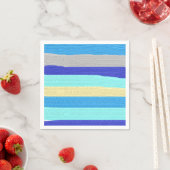 Serviette En Papier Bleu stries brosses (En situation)
