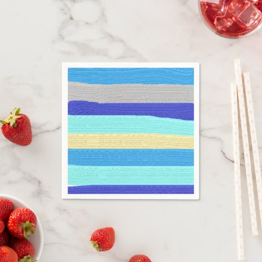 Serviette En Papier Bleu stries brosses (En situation)