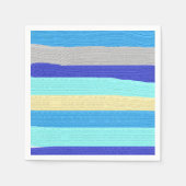 Serviette En Papier Bleu stries brosses (Devant)