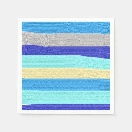 Serviette En Papier Bleu stries brosses (Devant)