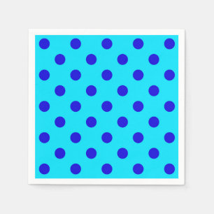 Serviette En Papier Bleu Sur Cyan Pois Motif Design