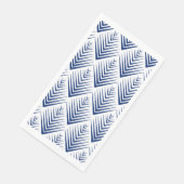 Serviette En Papier Bleu sur Fleurs de Ventilateur Blanc Motif Art Déc (Coin)