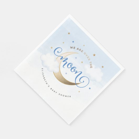 Serviette En Papier Bleu sur la lune Papier serviettes (Coin)