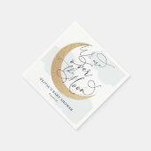 Serviette En Papier Bleu sur le Baby shower de la Lune (Coin)