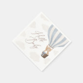 Serviette En Papier Bleu Teddy Bear Baby shower à air chaud (Coin)