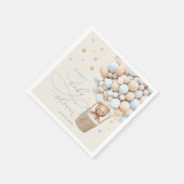 Serviette En Papier Bleu Teddy Bear Balloon Bearly Wait Baby shower (Coin)