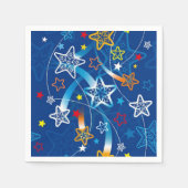 Serviette En Papier Bleu Tireur Stars Motif Napkins (Devant)