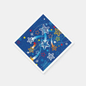 Serviette En Papier Bleu Tireur Stars Motif Napkins (Coin)
