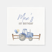 Serviette En Papier Bleu Tracteur Anniversaire Napkins (Devant)