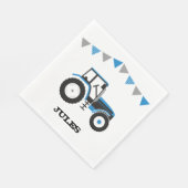 Serviette En Papier Bleu Tracteur Anniversaire Papier de fête Napkins (Coin)