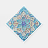 Serviette En Papier Bleu turquoise marocain traditionnel, blanc, saumo (Coin)