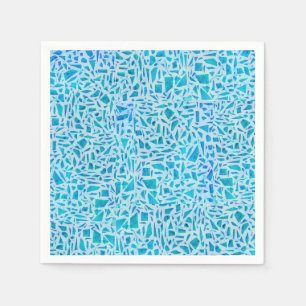 Serviette En Papier Bleu Turquoise Mosaïque Carrelage Moderne Chic