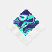 Serviette En Papier Bleu Turquoise Océan Fluide Marbre Art (Coin)