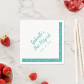 Serviette En Papier Bleu turquoise Parties scintillant bande Bat mitzv (En situation)