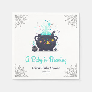 Serviette En Papier Bleu Un bébé brasse le Baby shower d'Halloween