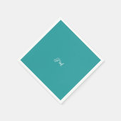 Serviette En Papier Bleu uni couleur tendance pastel nom initial (Coin)