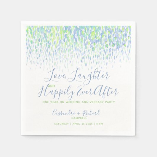 Serviette En Papier Bleu vert 1ère année sur mesure (Devant)