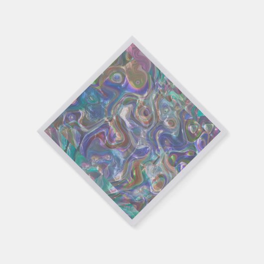 Serviette En Papier Bleu vert Bleu Marbre Abstrait Motif (Coin)