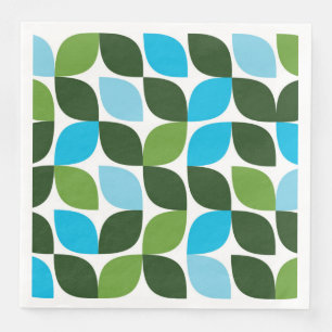 Serviette En Papier Bleu, vert, cool, tendance, nature moderne abstrai