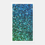 Serviette En Papier Bleu Vert Pailleté Coloré Férié scintillant (Devant)